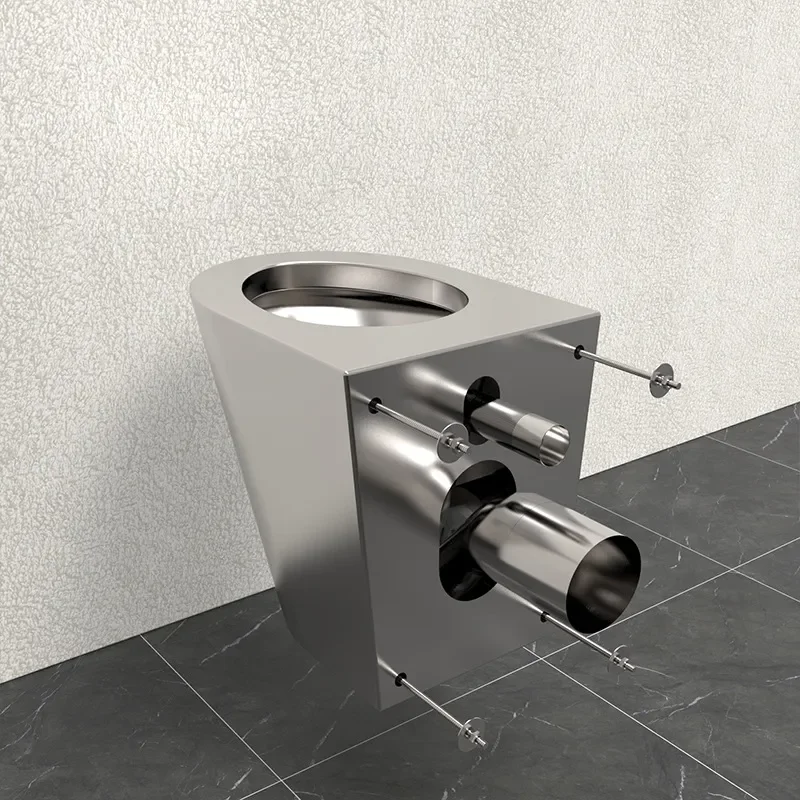 Custom 304 Stainless Steel Wall Mounted Toilet Simple Easy to Clean Prison Toilet for Institutional Use Durable Hygienic