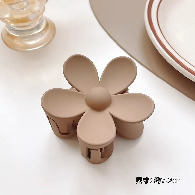Milk Tea Coffee Color Hair Claw Grasp Clip Elegant Temperament Hair Claw Back Head Hair Grasp Hair Clip Simple Hair Accessories