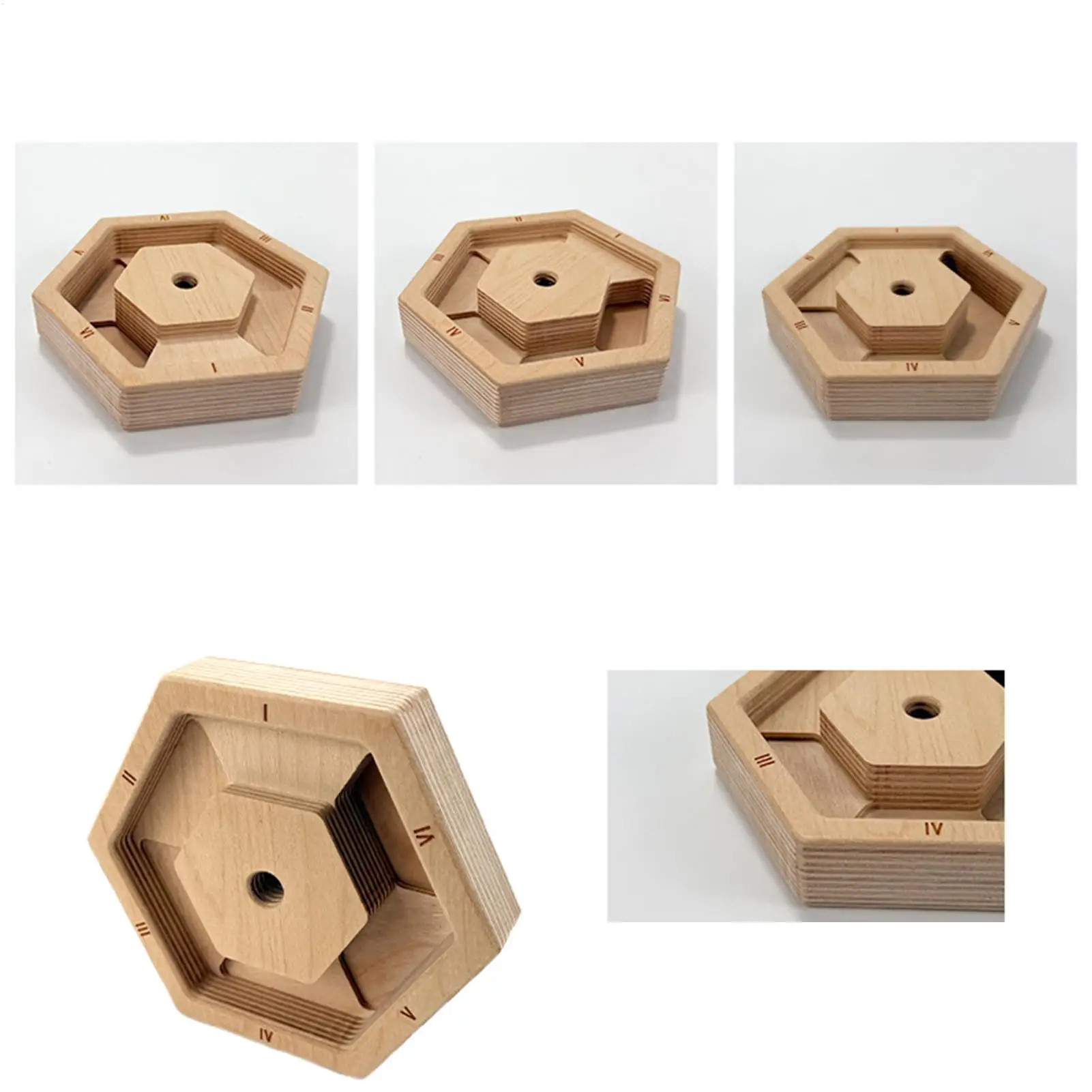 زوج واحد من أدوات تمرين الأصابع الخشبية السداسية، مدرب قوة قبضة محمول للتدريب على التسلق، منشئ الساعد للتمرين في صالة الألعاب الرياضية المنزلية