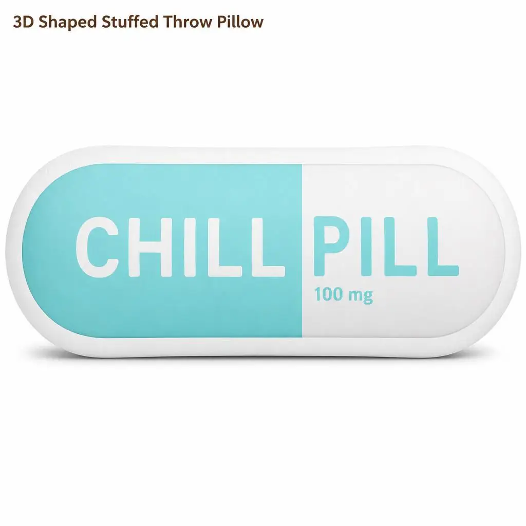 Chill Pill Pillow, Preppy Pillows, Funky Plush Pillow Cushion Irregular Stuffed Throw Pillow Home Decor Gift Sofa Bed