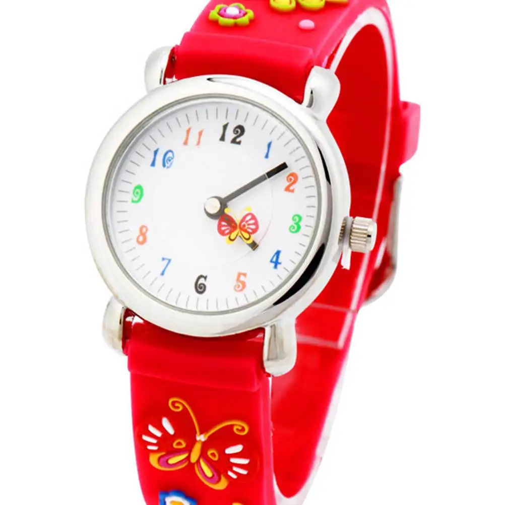 Waterproof Wrist Watch Red Cartoon 3D Pattern Sports Watch Durable Comfortable Quartz Movement 's Gift