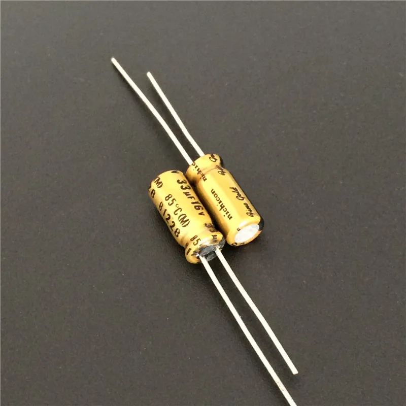 5pcs/50pcs 33uF 16V NICHICON FG(Fine Gold) 5x11mm 16V33uF Muse Top Grade Audio Capacitor HIFI DIY