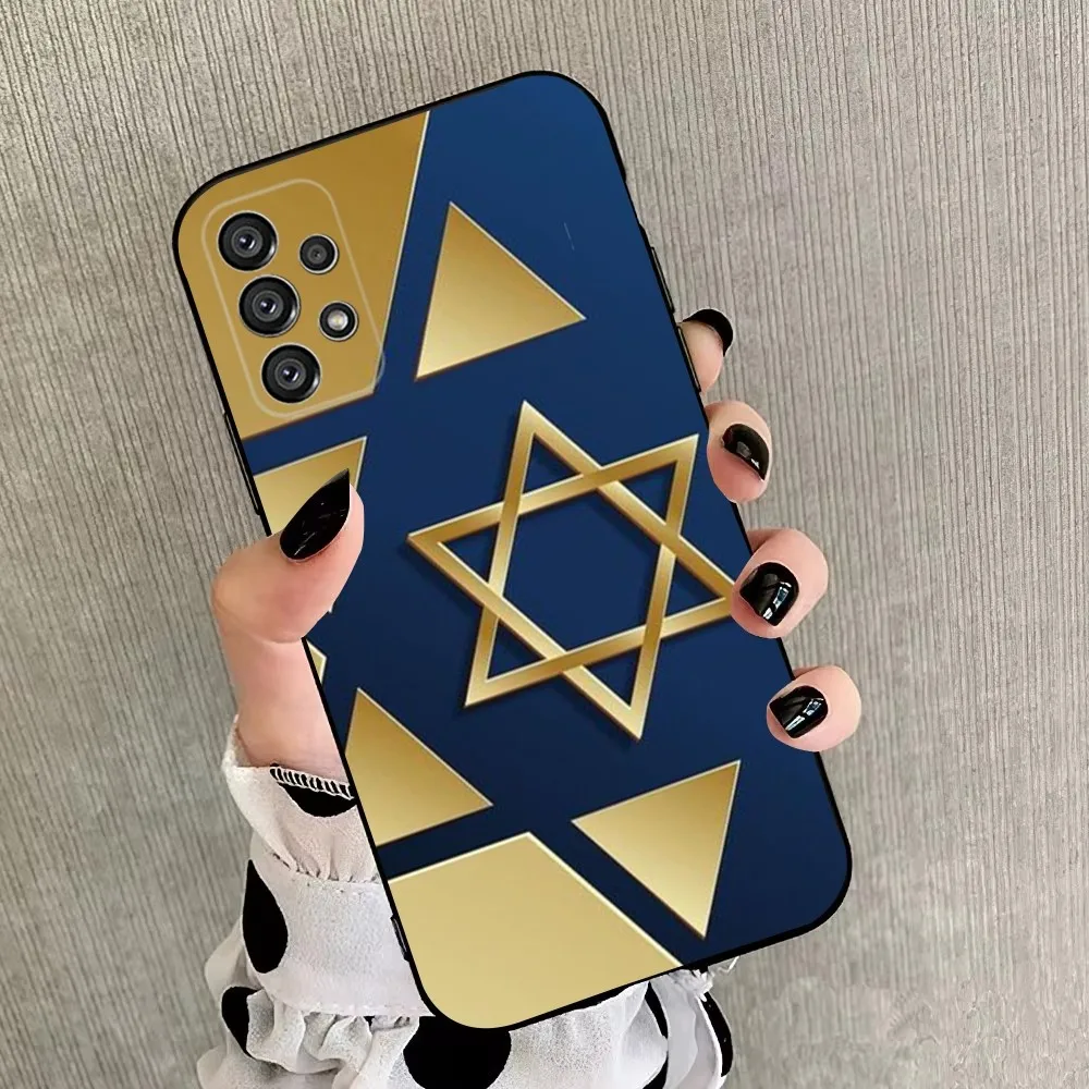 Jewish star  Phone Case For Samsung Galaxy A20,A21s,A22,A31,A32,A52,A53,A72,73,A80,A91 Soft Black Cover