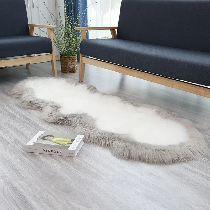 Faux Fur Sheepskin Carpet Luxury Imitation Wool Chair Cushion Home Decor Soft Fluffy Plush Bedside Foot Mat Sofa Area Rugs Warm