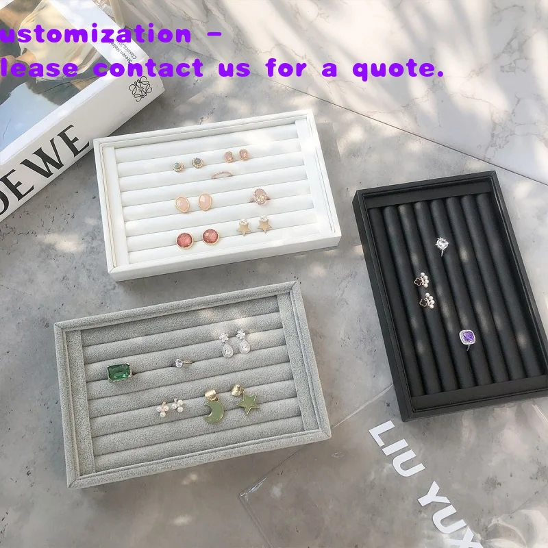 

custom.Hot Pink Velvet Jewelry Counter Display Props Necklace Ring Bracelet Display Rack and Tray Set Jewelry Container