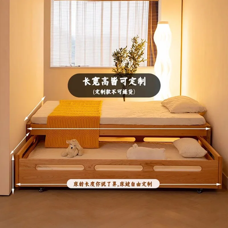 for Backless Children Bed Tatami Full Solid Wood Upper and Lower Bunk Bed Small Apartment Space Saving Mother and Child