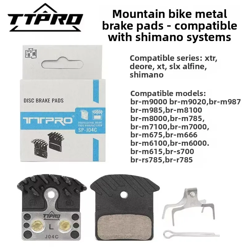 TTPRO MTB Disc Brake Pads J04C J05A, Replacement for Shimano M9000 M8000 M7000 Series, Metal Sintered & Resin Bicycle Brake Pads