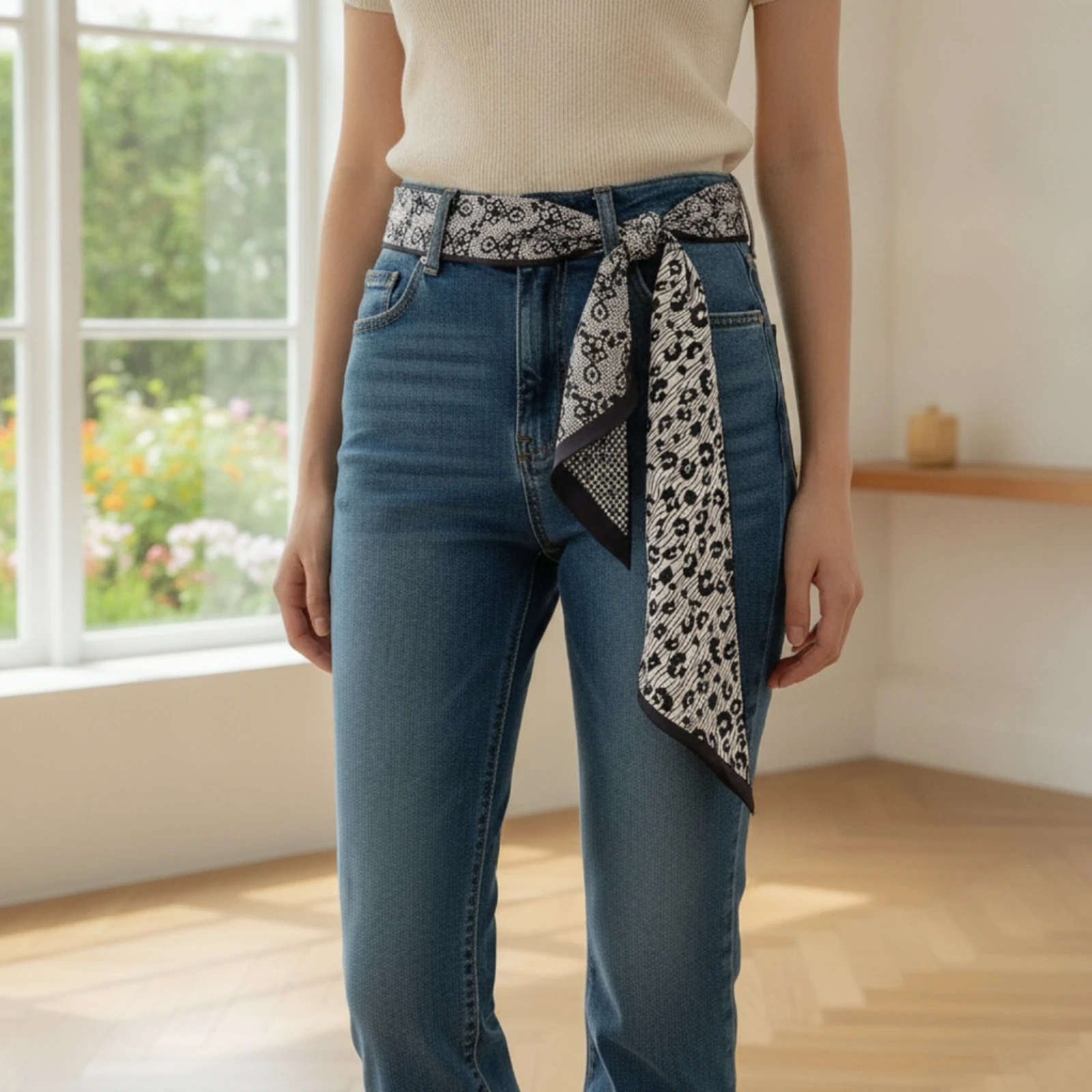 Scarf Belt Adjustable Tie Belt Waist Scarf Versatile Sash One Size Fits All for Women, Office