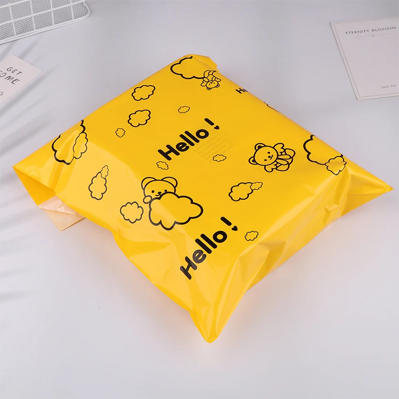 Verpackungs taschen wasserdichte Logistik kleidung Post beutel kleiner Bär Logo Kunststoff Versand versandt asche