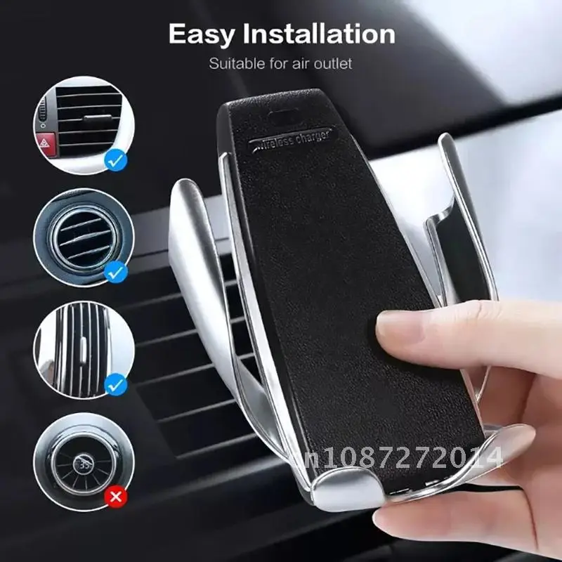 Intelligent Wireless Charger Stand Auto Wireless Charging Bracket Air Outlet Multifunction Phone Holder Smart Sensor Automatic