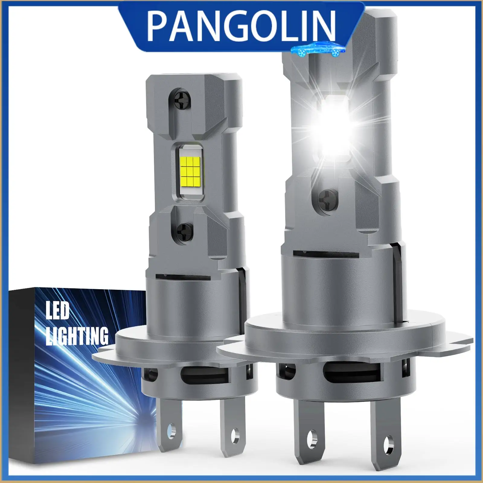 

PANGOLIN H11 светодиодные лампы для фар 2 шт. 20000LM 500% яркий беспроводной дальний ближний свет безвентиляторный мини-автомобильный светильник галогенная замена