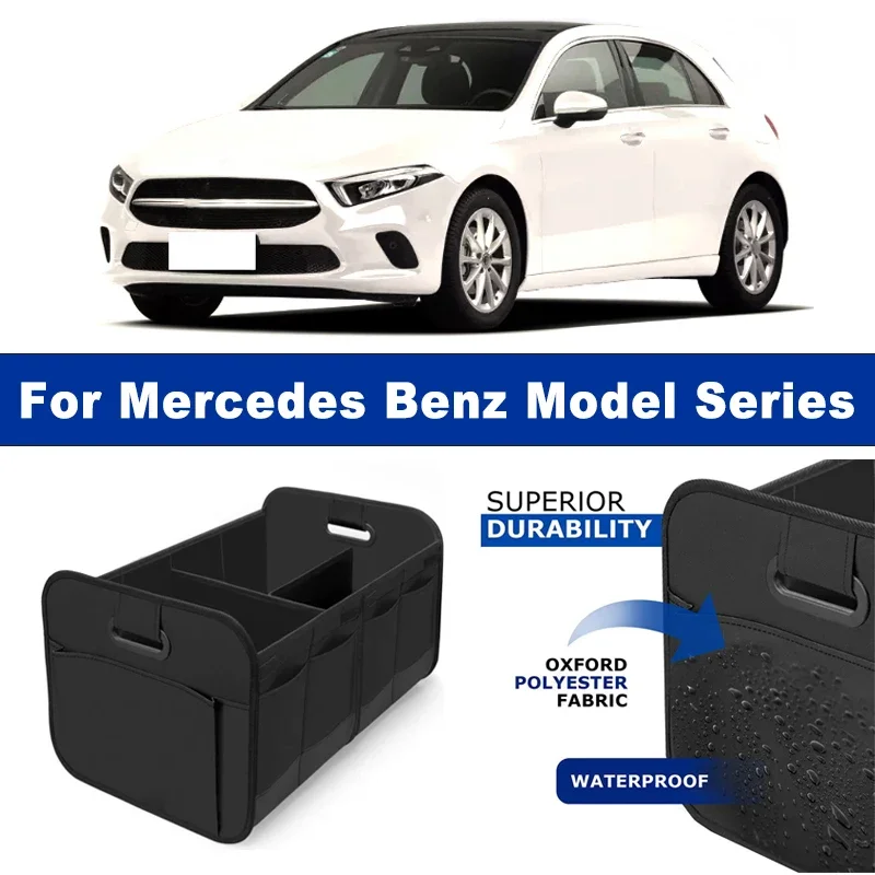 Foldable Car Organizer Portable Storage Box With Side Net for Mercedes Benz C E S GLC GLE CLA CLS A GLA GLB GLS SLK G Class