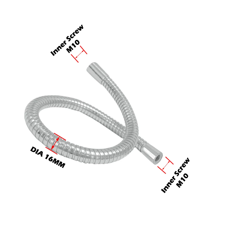 Imagem -02 - Universal Metal Mangueira Tubo Serpentina Shaped Lâmpada Led Machine Tool Gooseneck Tubo Ondulado m8 M10 Diâmetro 16 mm