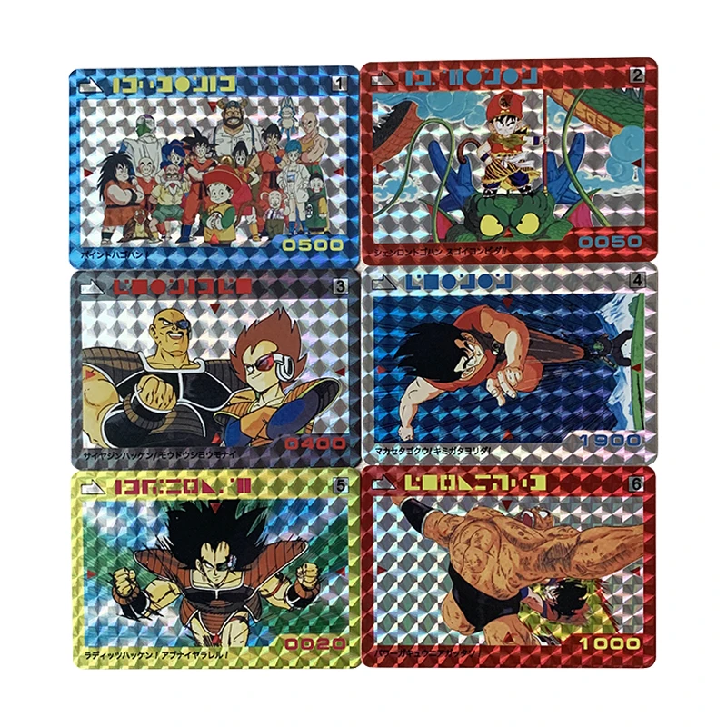 

6Pcs/set Dragon Ball Rare Flash Cards Goku Gohan Vegeta Super Saiyan Classic Game Anime Collection Cards Gift Toys