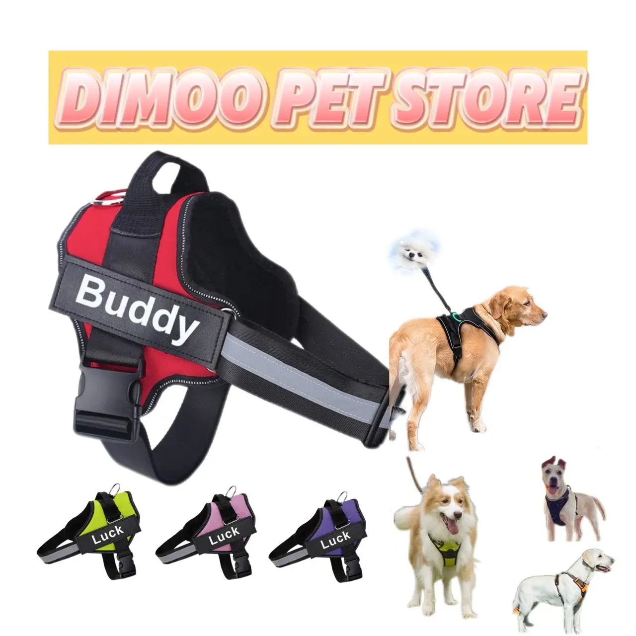 

Personalized Dog Harness NO PULL Reflective Breathable Pet Harness Vest For Small Large Dog outdoor Walk Training Accessories