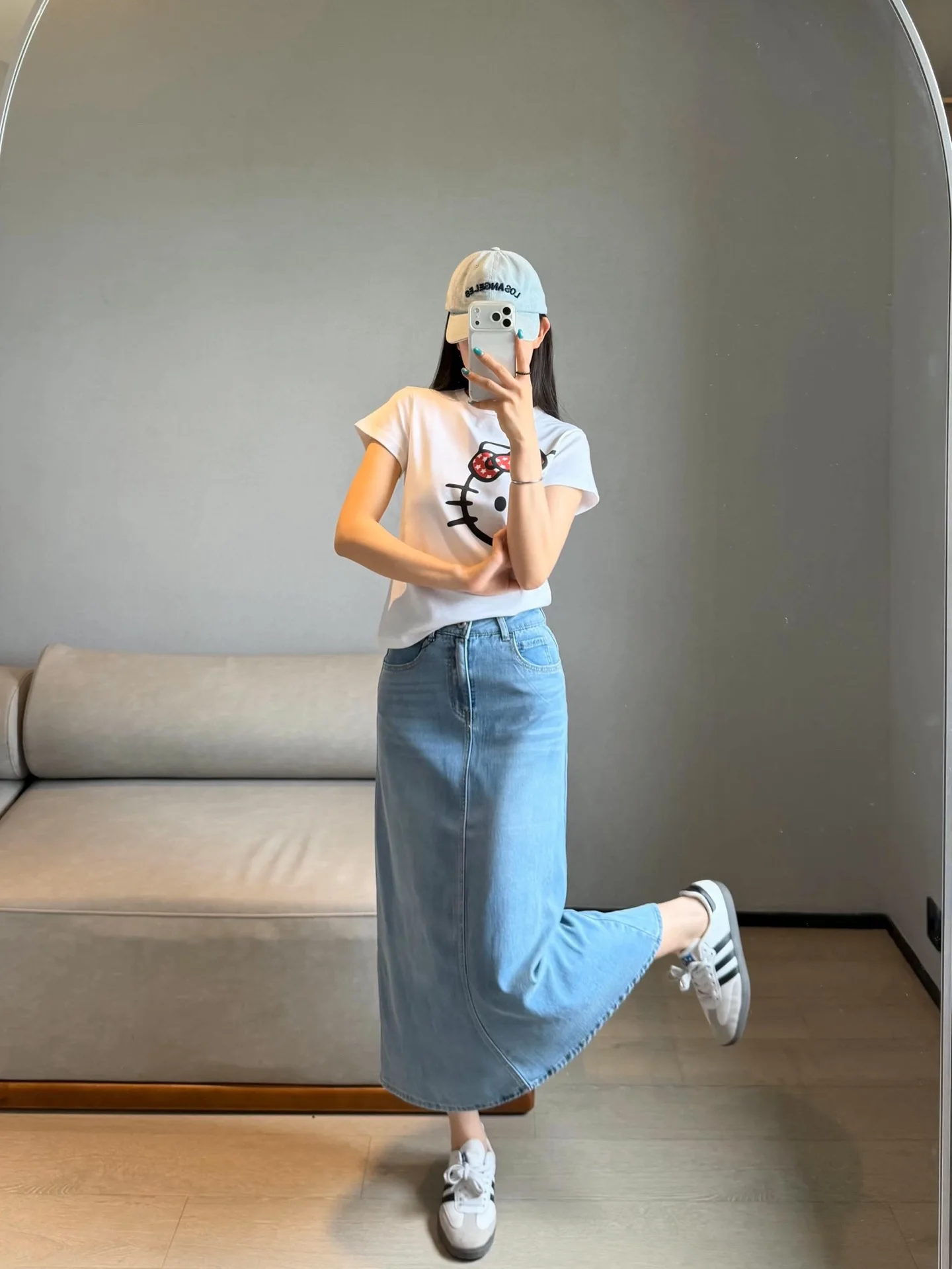 

Slimming Lycra Cotton Denim Skirt New Spring High Waist Straight Cut Versatile Long Skirt Women's Fashion Summer 2026