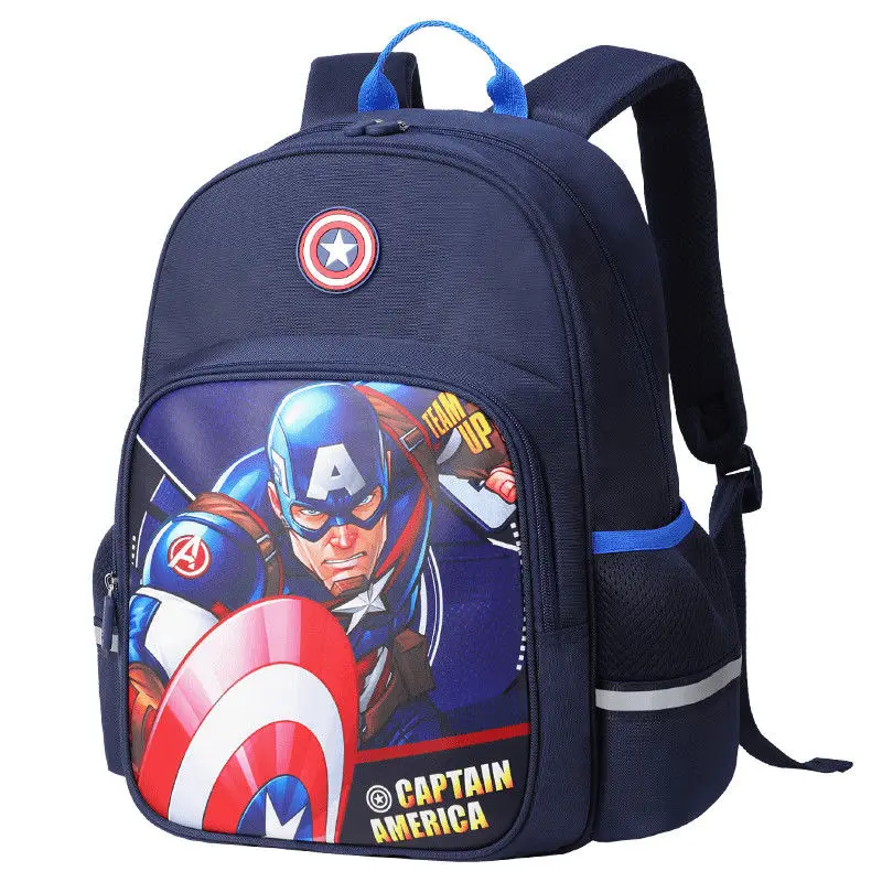 Marvel Captain America Spiderman Peripheral Movies Spine Protector Simple Large Capacity Sandwich Backpack Boys Holiday Gift