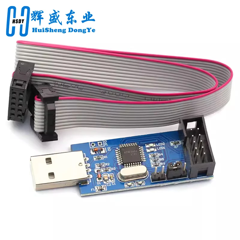 Aluminum Shell USBASP USBISP AVR Programmer USB ISP USB ASP ATMEGA8 ATMEGA128 Support Win7 64  (Random Color)