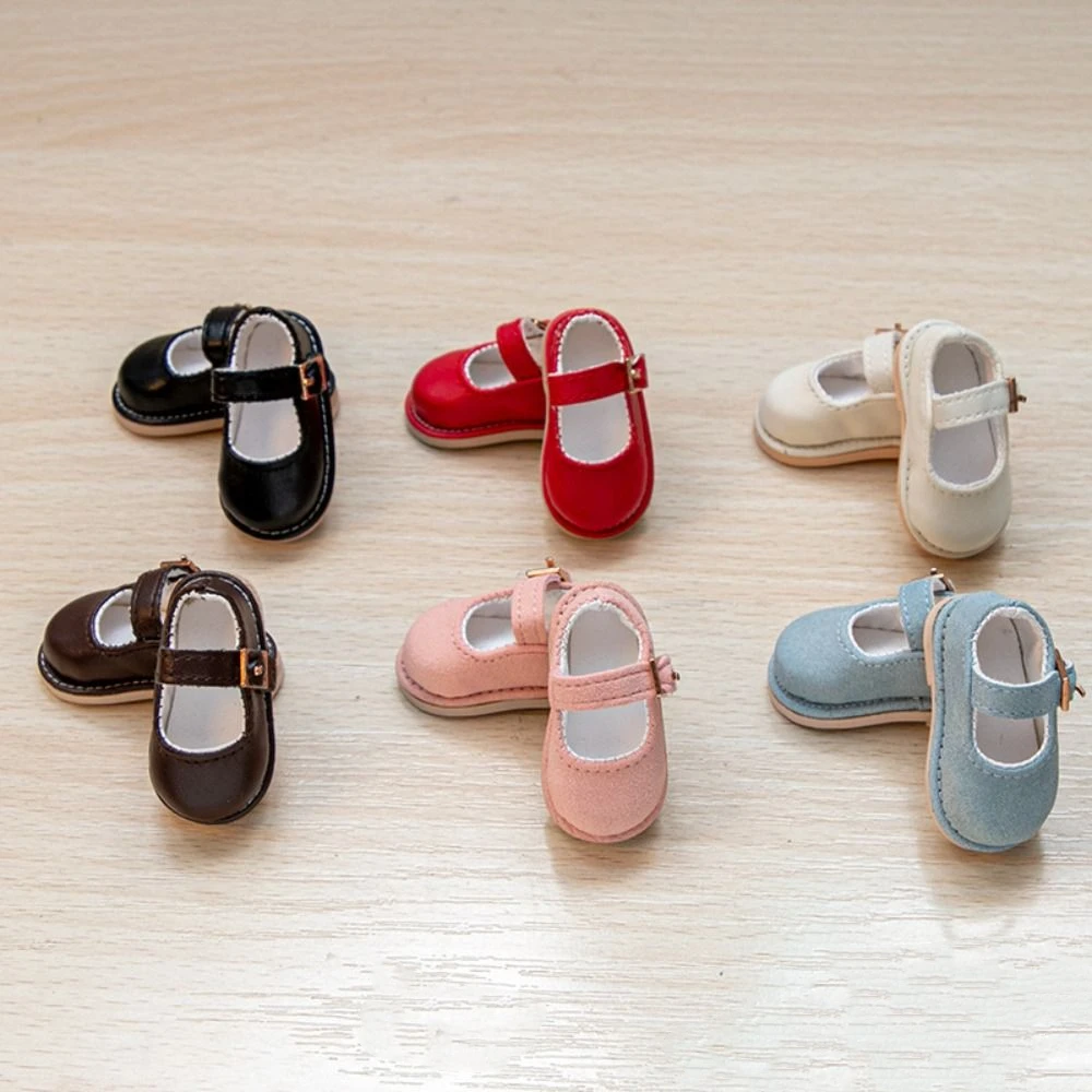 

1 Pair Rose Gold Buckle Obitsu 11 Doll Flats Round Toe Solid Color 1/6 Bjd Doll Leather Shoes Cute GSC 1/6 Bjd Doll Boots