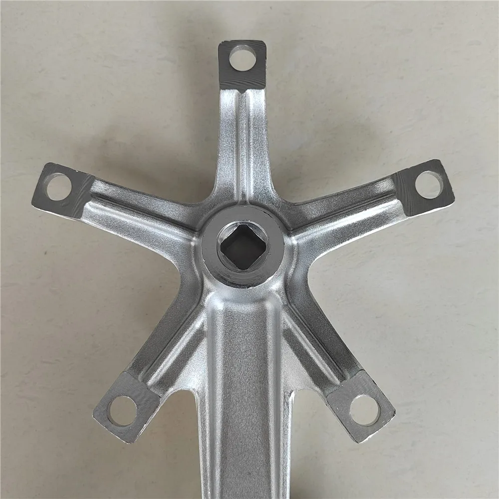 Bicycle Crank 144 BCD Fixed Gear Crankset 5 Bolts Track Bike Arm Silvery Aluminum Alloy Folding MTB Parts