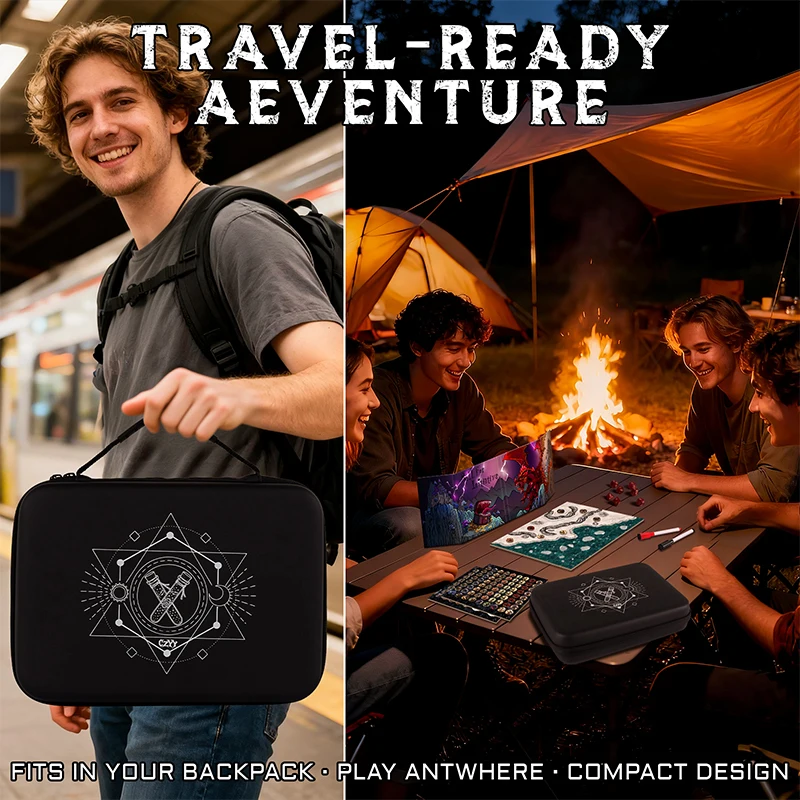 CZYY alles-in-één mini-tafelblad RPG-avonturenset – compacte en nette DND-startset, ideaal cadeau voor DMS, beginners en reizen