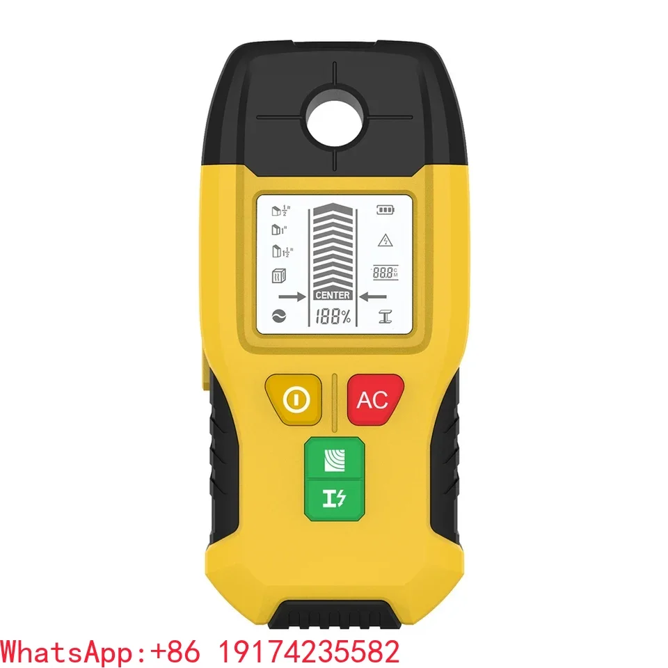 A02F-AC Live Wire Detection Wall Stud Finder Sensor 6In1 LCD Electronic Detector Wall Scanner Center Wood Metal China Made