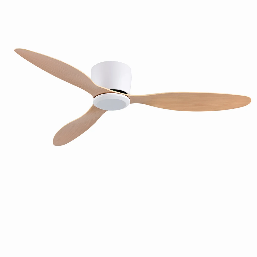 IRALAN 42 Zoll/52 Zoll Deckenventilator ohne Licht, 6 Geschwindigkeiten umkehrbar, Timer, Schlafzimmer-Wohnzimmer im Freien – Weiß/Schwarz/Holz