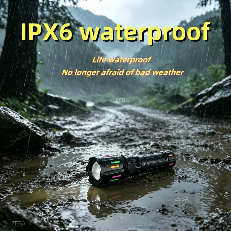 900000000LM High Bright Rechargeable Flashlight 5000M Long Shot Zoomable Waterproof Tactical Torch For Outdoor Camping Fishing