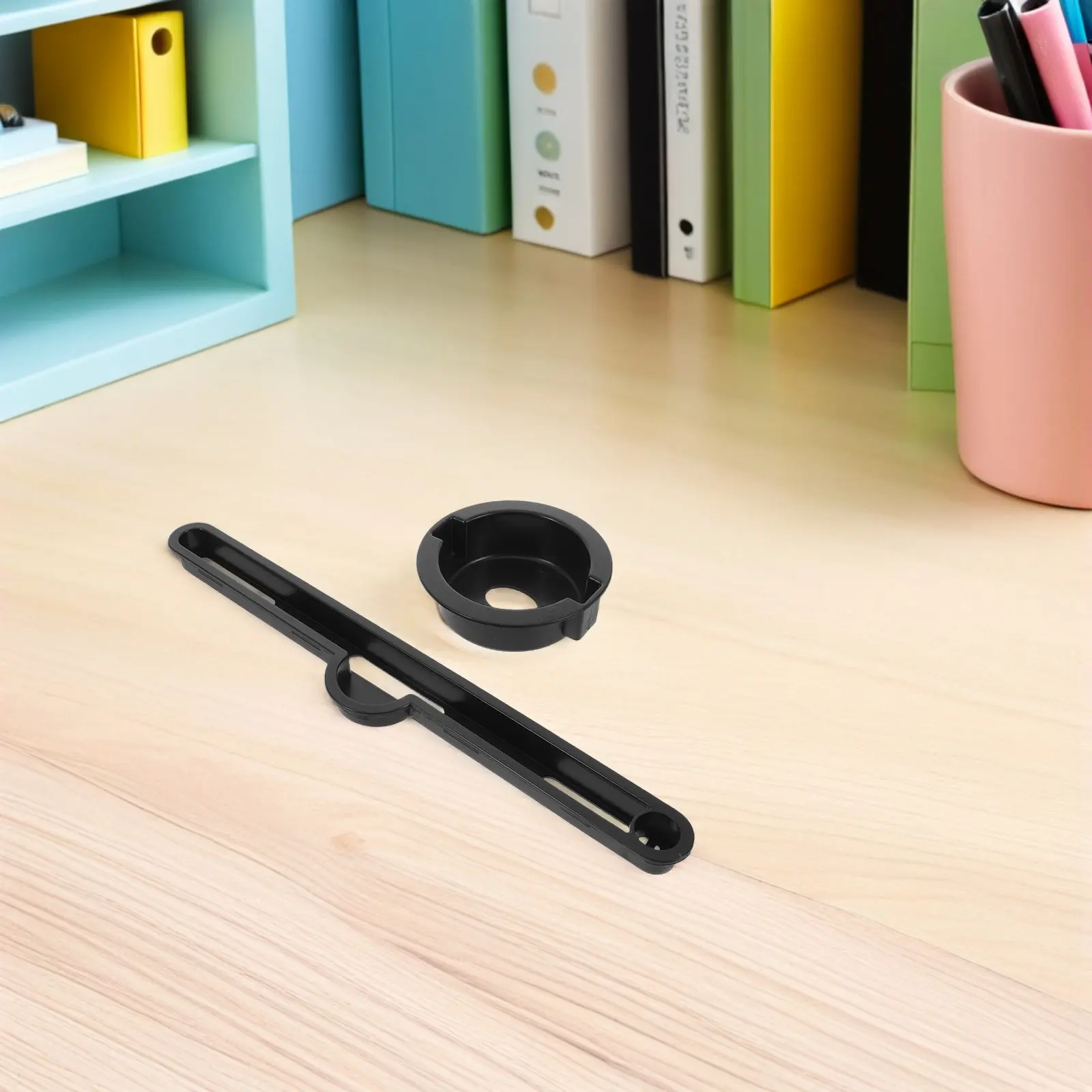 2Sets Bed Desk Folding Accessories Laptop Table Cup Holder Plastic Portable Anti-Scald Card Slot Organizer Desk Slot Attachments