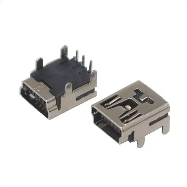 【30-5PCS】Mini USB Type B 5-Pin Female Socket Right Angle DIP Jack Connector Plug-in