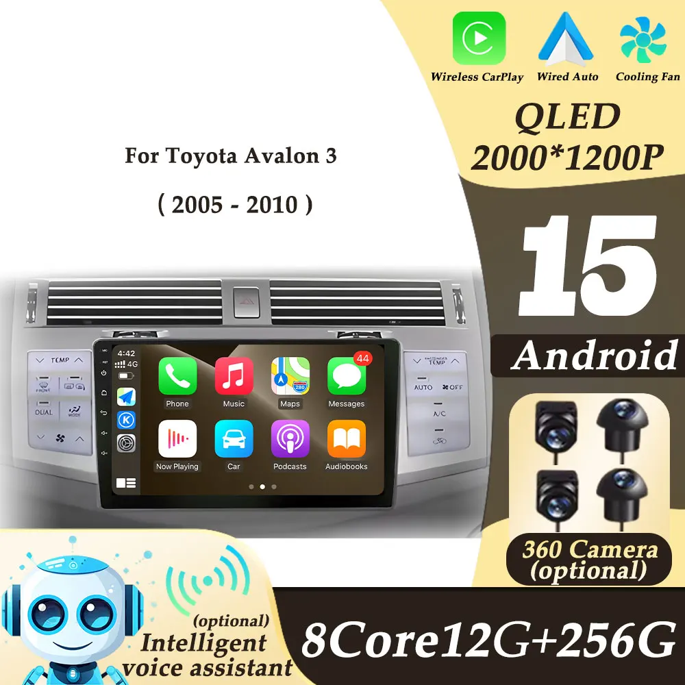 

Wireless CarPlay for Toyota Avalon 3 2005 - 2010 Android 15 Car Radio Multimedi Player Video Audio Auto Tools Split Screen WIFI