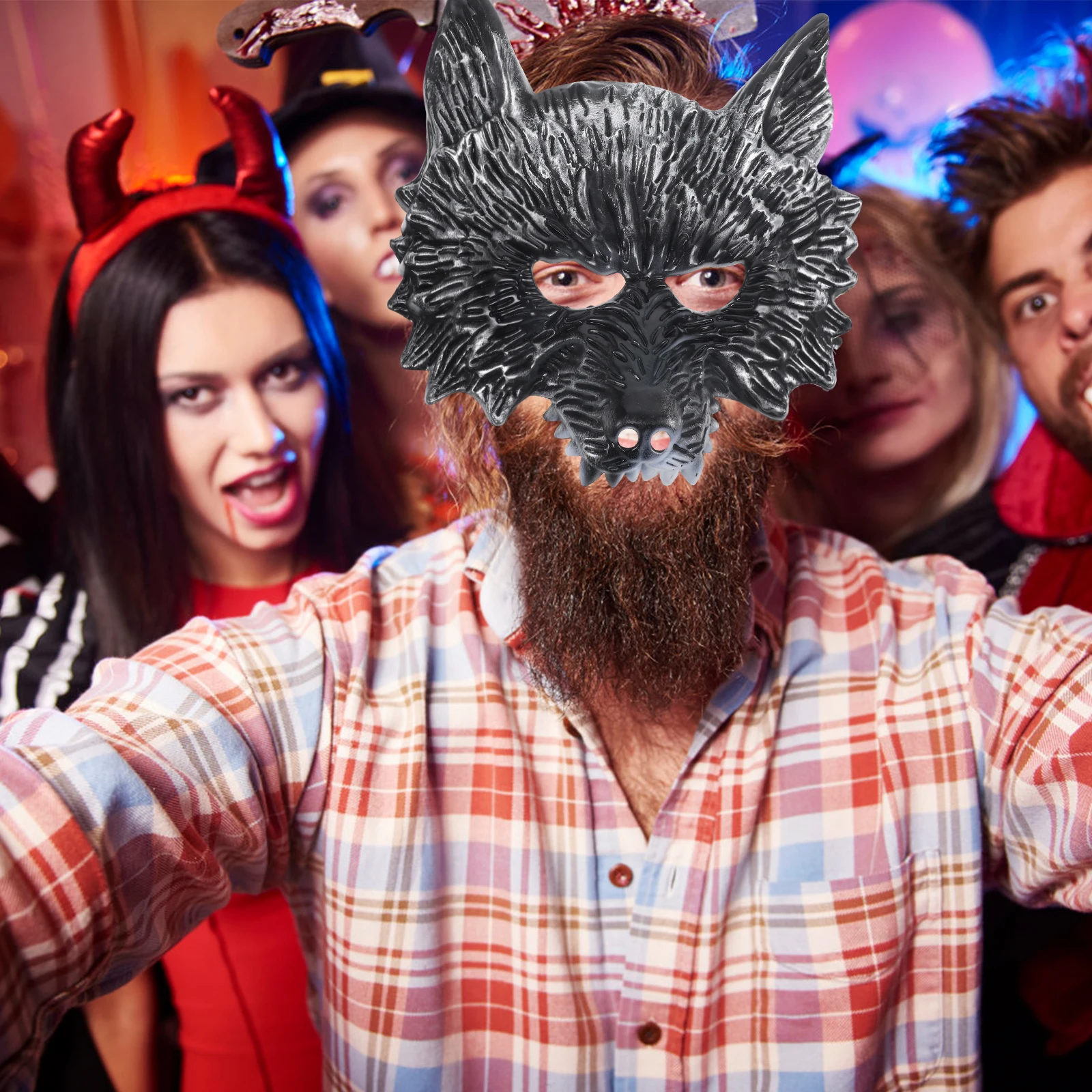 

Wolf Head Mask Creative Halloween Animal Accessories Scary Costume Plastic Accessory