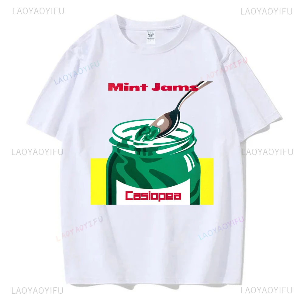 Mint Jams Casiopea Retro Jazz 80s camisetas gráficas mujer hombre Camiseta de algodón de alta calidad moda Vintage Unisex ropa de calle Tops