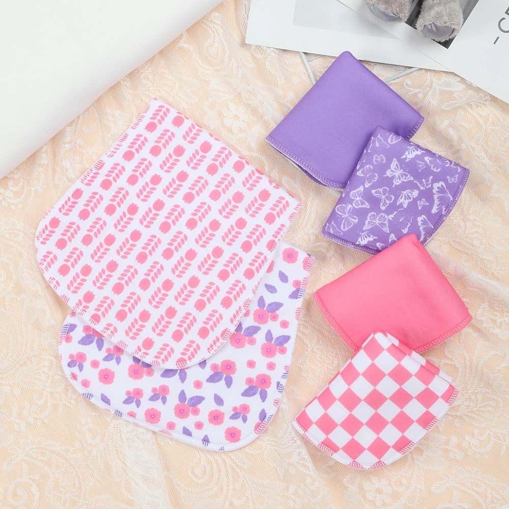 

Burp Cloths Baby Girl - 6 Pcs Soft & Plush Newborn Spit Up Rags, Super Absorbent Infant Towels for Milk Spit Up