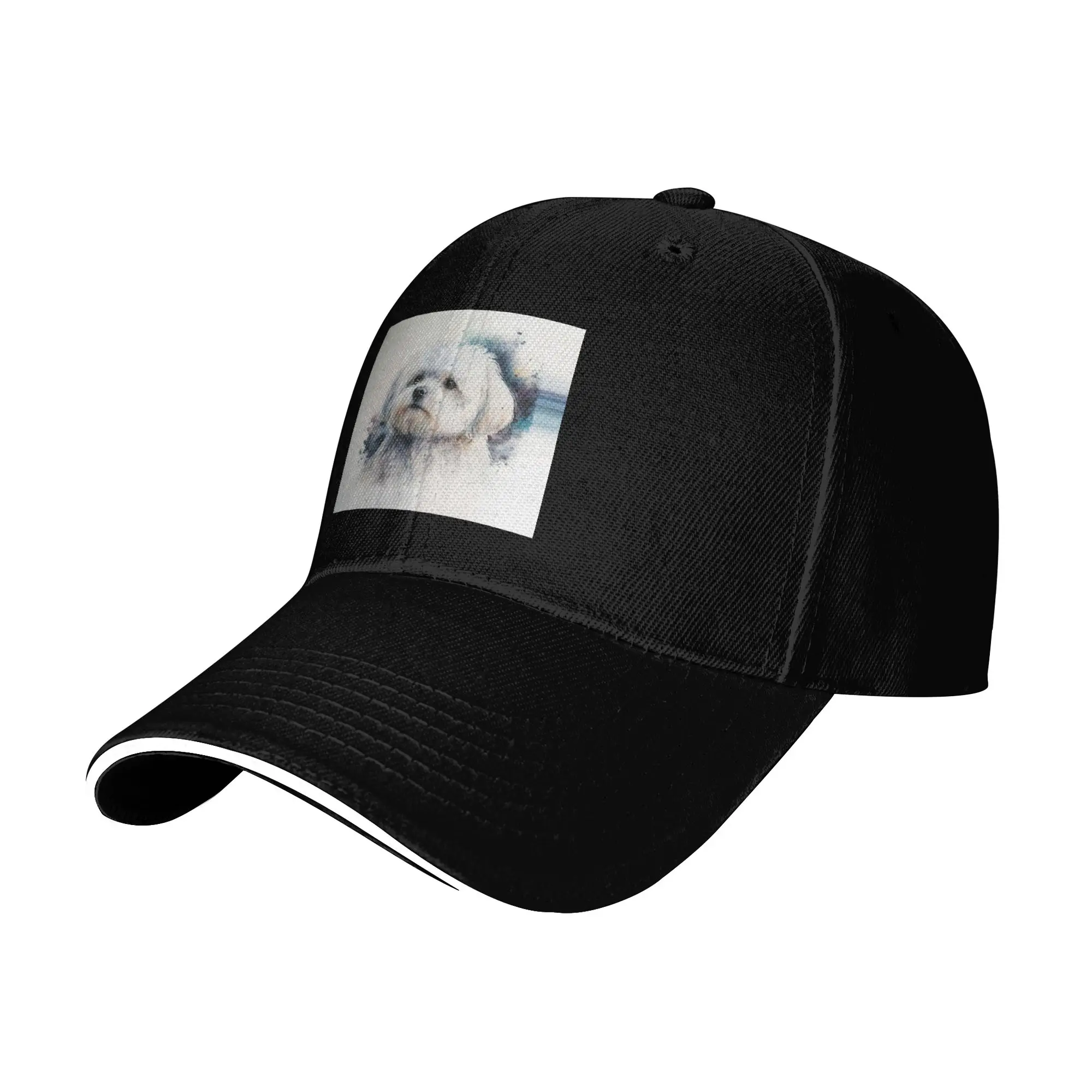 Maltese Dog Art Cap Fashion Casual Baseball Caps Adjustable Hat Hip Hop Summer Unisex Baseball Hats Customizable Polychromatic