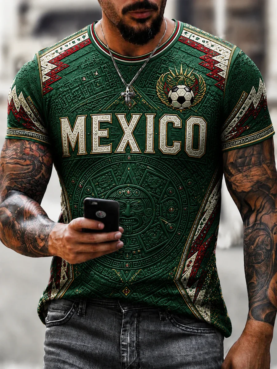 2027 Edition Mexican Football Fans Training T-shirt - 3D Printed - Fashionable Jersey Comfortable - Family-Promoting Clothing