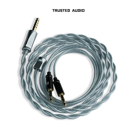 Trusted-50 Cabo de atualização duplo de 3,5 mm 3,5 mm/4,4 mm balanceado para fones de ouvido Sennheiser HIFIMAN Audeze DENON SONY Fostex