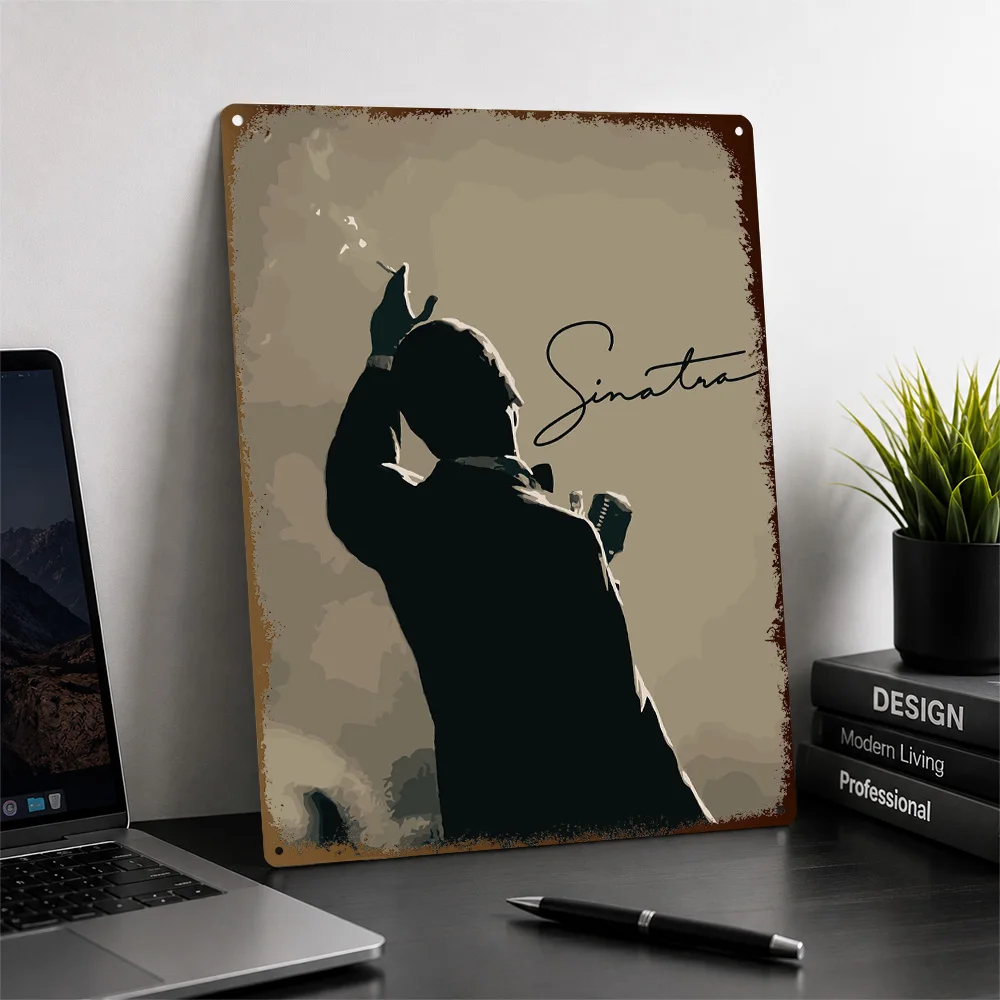 Frank Sinatra Performing Printed Poster Personalized Aluminum Metal Sign Striking Smooth Rhythm Wall Art Ideal For Music Rooms