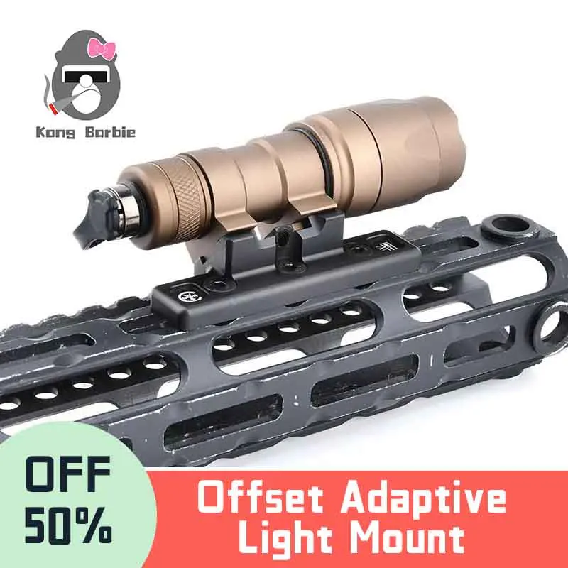 WADSN Tactical Surefir M600 M300 Scout Light Thorntail2 Weapon Flashlight Mount For Mlok Keymo Rail CNC Aluminum Alloy Metal