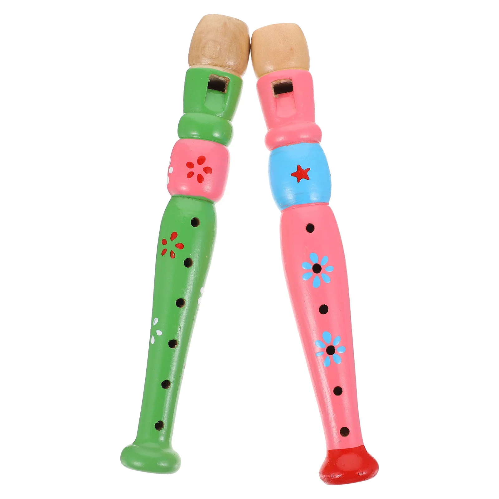 

2Pcs Little Flute for Kids Natural Wood Material Musical Learning Instrument Fun Christmas Present Wood Flute Instrument Toy