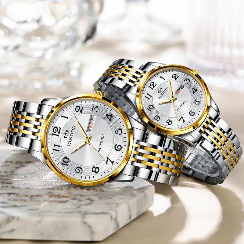 KN.3688Middle-Aged Elderly Watch Large Digital Quartz Middle-Aged and Elderly Men and Women Couple Mom and Dad Electronic