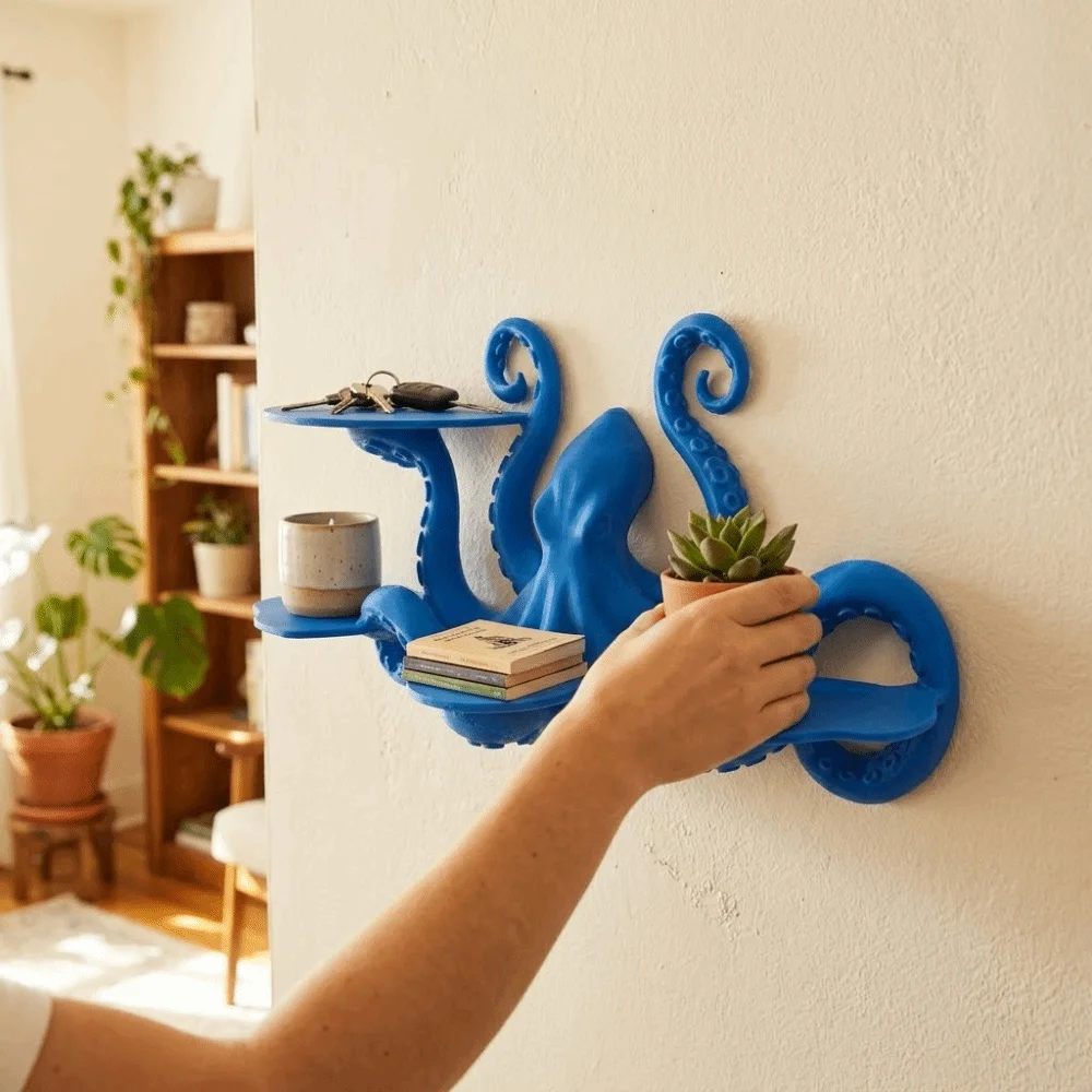 Creative 3D Printed Ocean Animal Shelf Decorative Space-Saving Display Shelf Floating Shelves Multi Layer Shelf Office