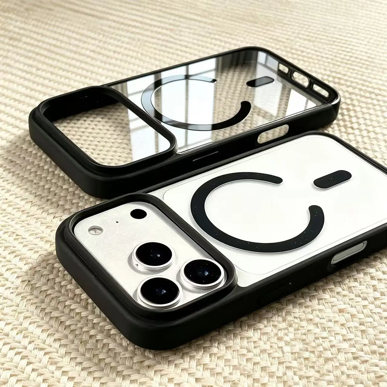 Modische MagSafe Wireless-Lade-Handyhülle für iPhone 17 Air 16 15 14 Plus 13 12 Pro Max – Transparente Acryl-Rückabdeckung