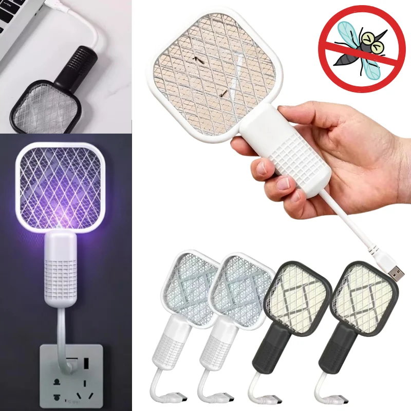 

USB Mosquito Swatter Trap Summer Pest Control Electric Shock Swatter Trap UV Light Mosquito Trap For Bedroom Pest Control