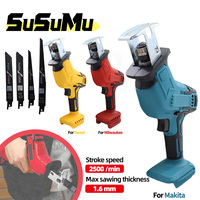 Cordless Electric Reciprocating Saw 3500rpm/min Electric Saw Multifunctional Wood Pipe Cutting Saw for Makita/Dewalt/Milwaukee