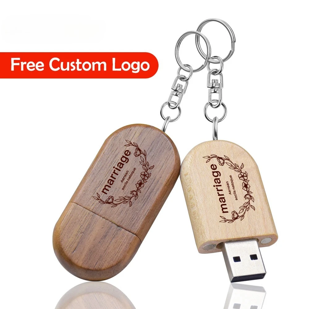 ฟรีโลโก้ไม้/ไม้ไผ่ USB Flash Drive 2.0 Pendrive 4GB 8GB ไดรฟ์ปากกา 16GB 32GB 64GB 128GB Memory Stick การถ่ายภาพของขวัญ