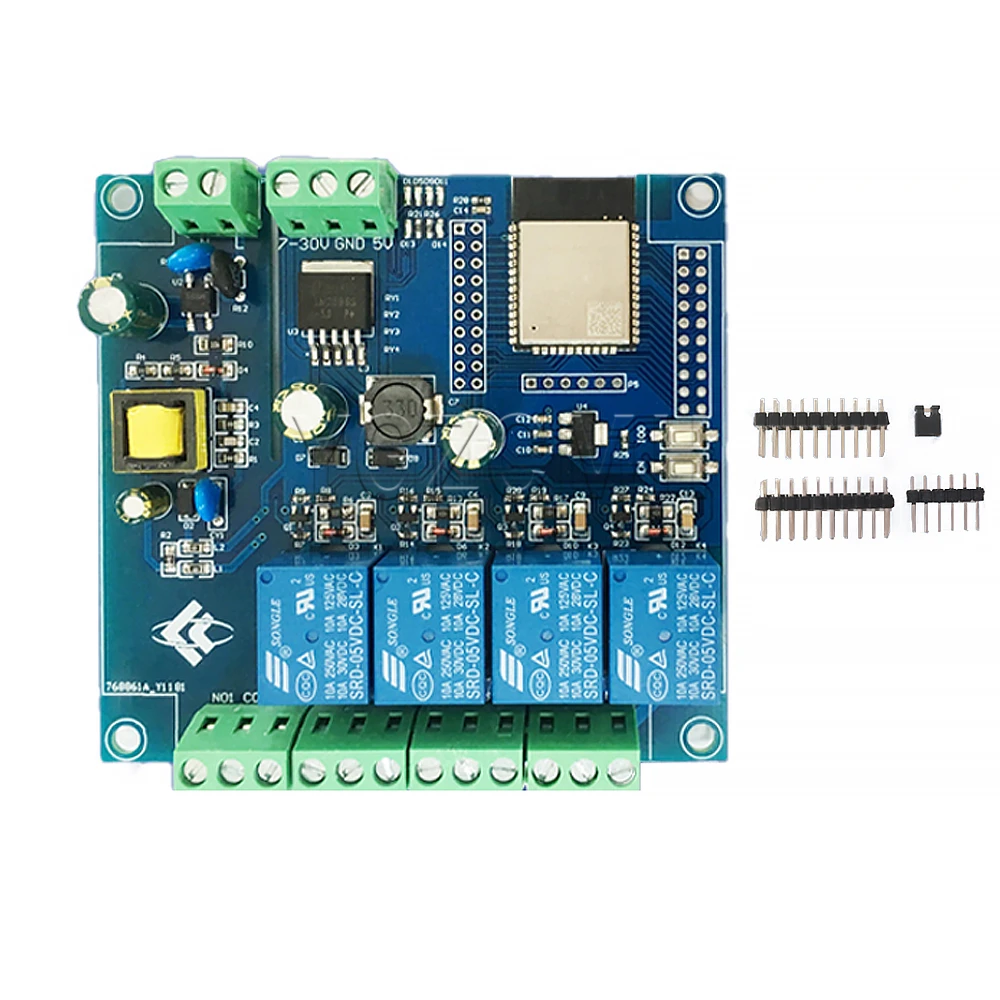 ESP32 4 قناة وحدة التتابع التيار المتناوب/تيار مستمر واي فاي بلوتوث بليه أربع قنوات التتابع ESP32-WROOM مجلس التنمية