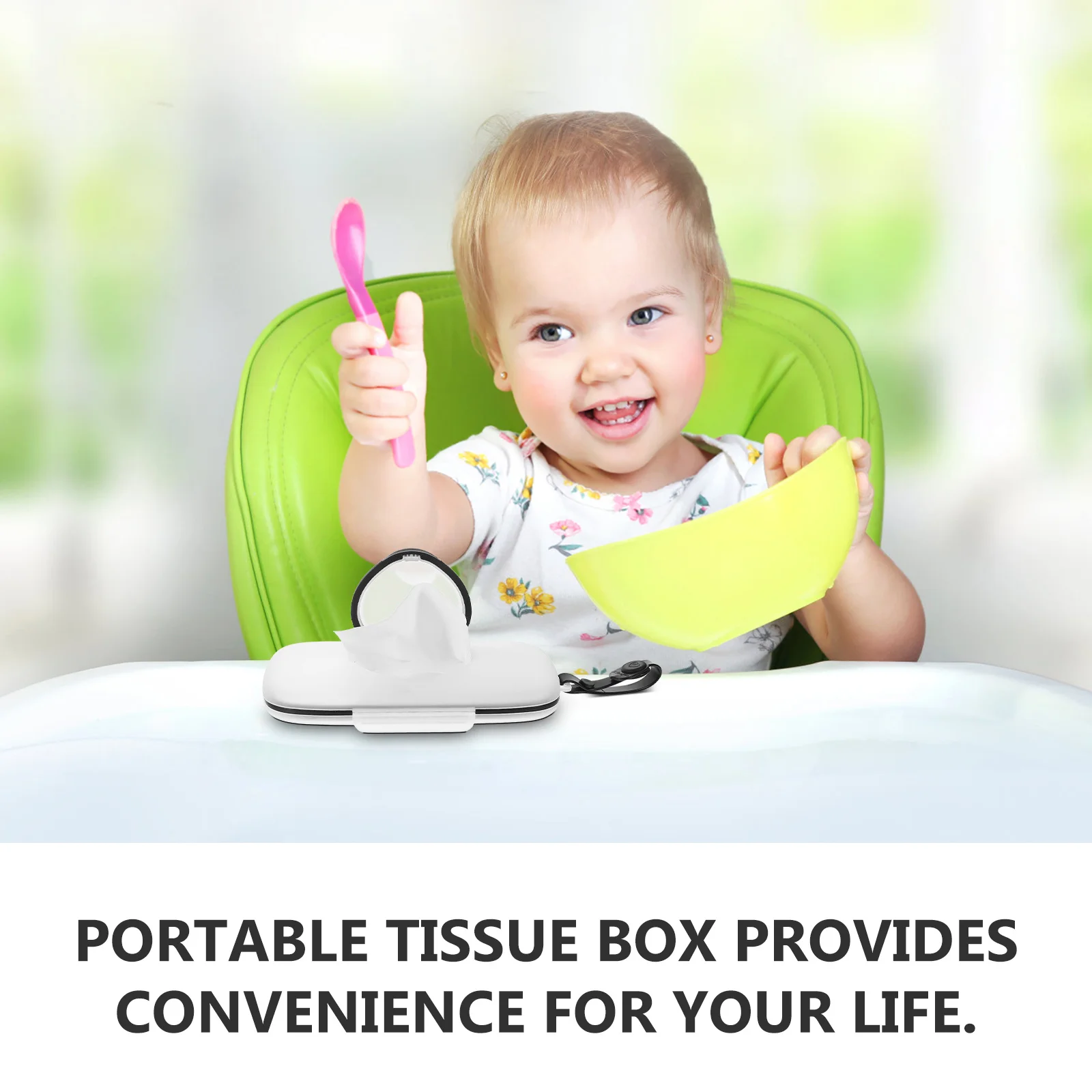 

Baby Wipes Dispenser Portable Compact Design with Heart Lid Large Capacity Moisture Seal Wipe Case for on-The-Go Parents Wet
