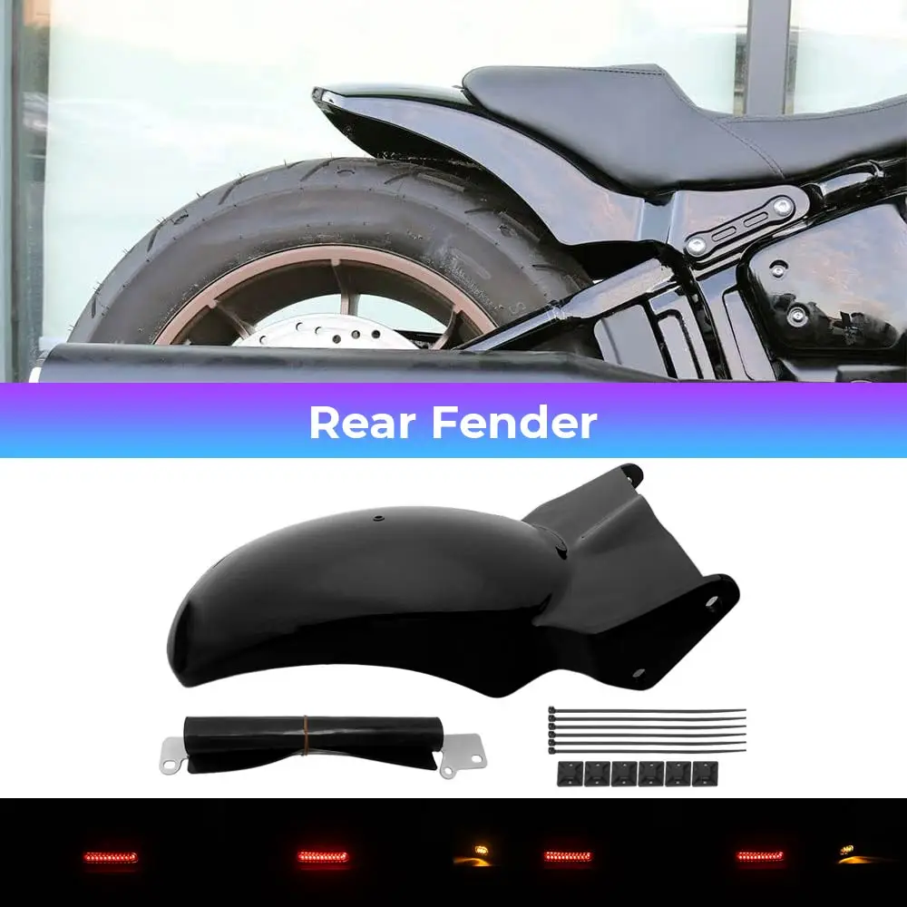 

Heavy Steel Motorcycle Rear Fender For Harley Softail Low Rider Street Fat Bob Slim Sports Glide 2018-2025 Short Mudguard Cover