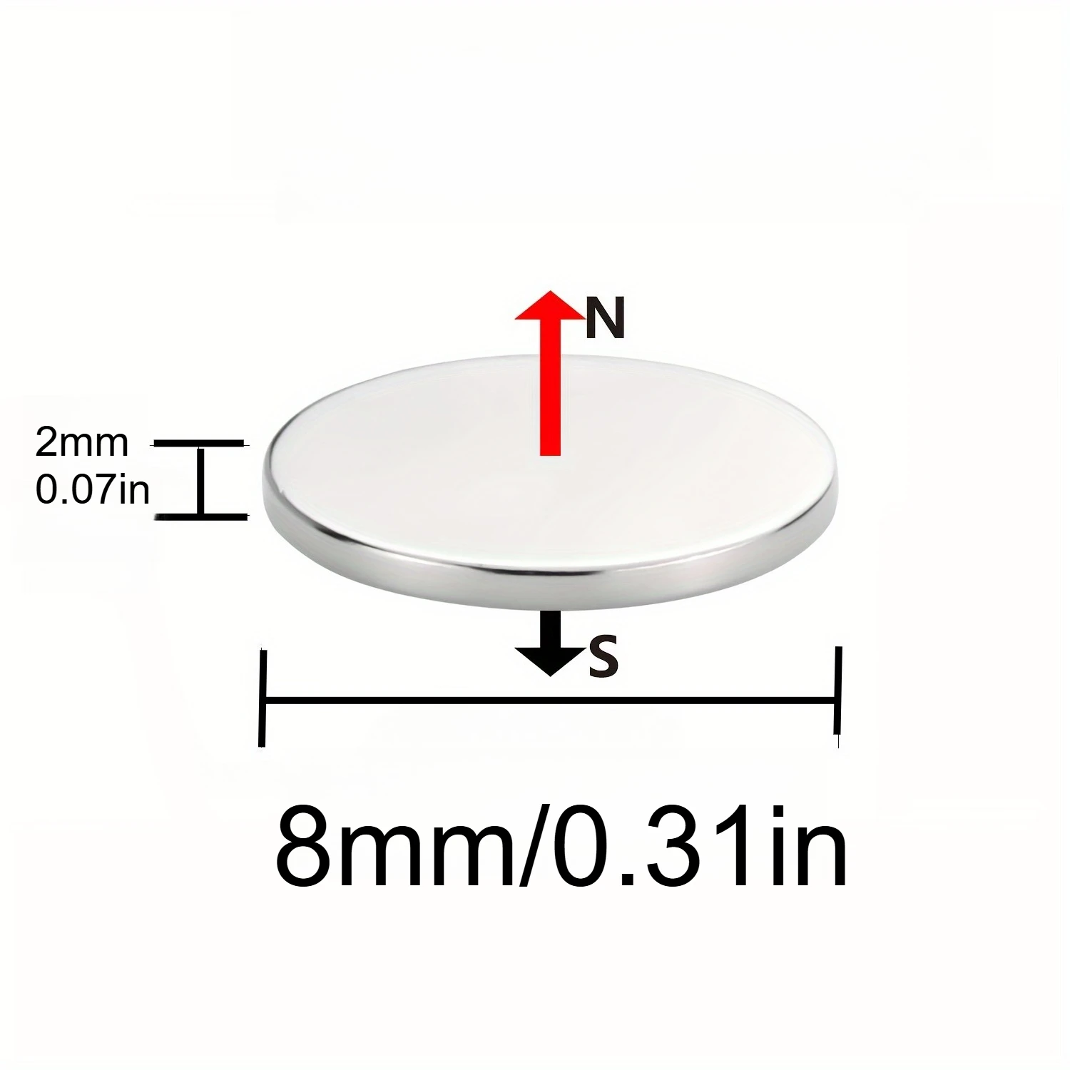 8x2mm Circular Invisible Magnet - Multi Purpose Suitable for Hanging, Christmas DIY, Home, Bag Button, Office, Fixed Aesthetic